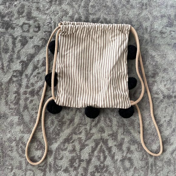 Intrend Cotton Packpack with Pompoms - Picture 1 of 7